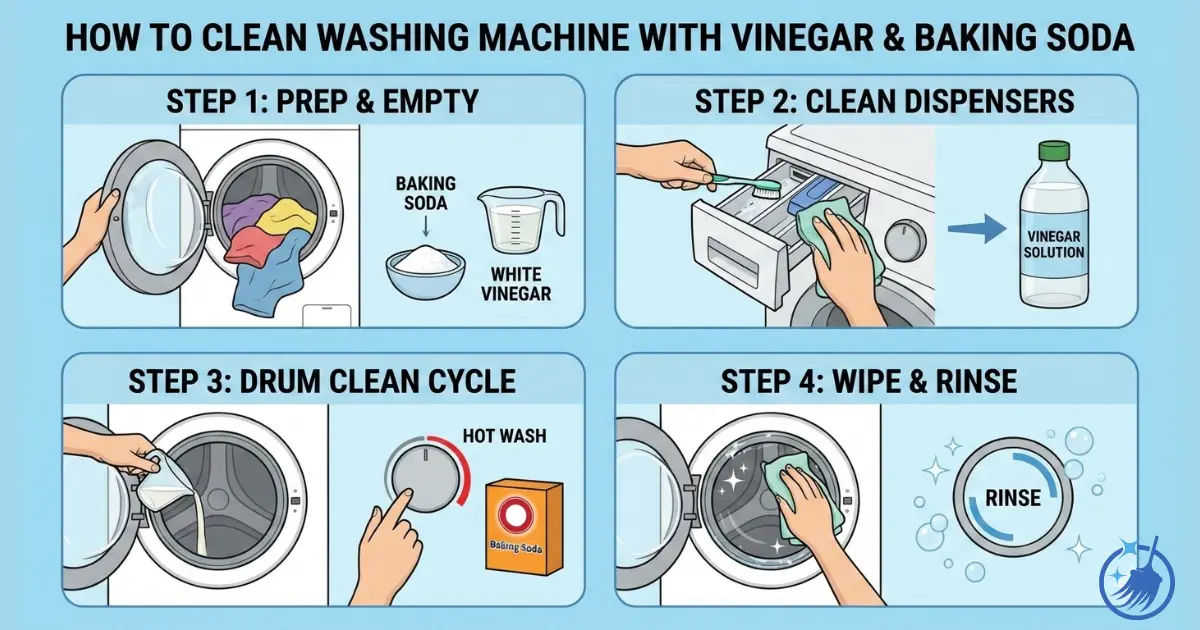 How to Clean Washing Machine with Vinegar and Baking Soda