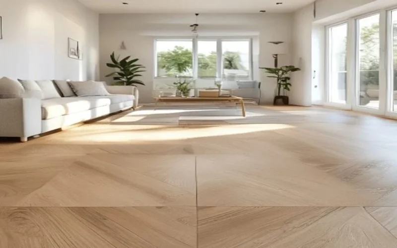 A clean wood-effect Karndean vinyl plank floor in a living room