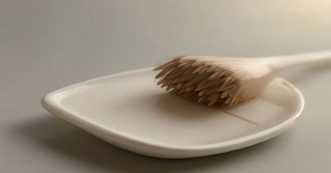 a Hairbrush being cleaned