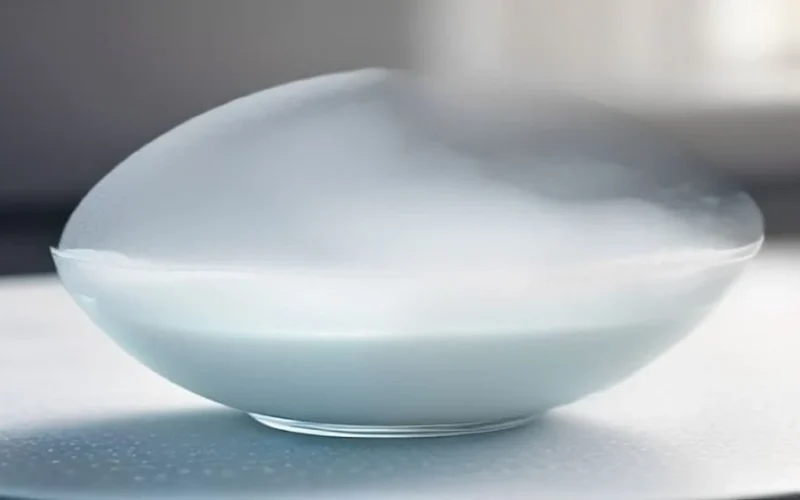 Baking soda and vinegar fizzing and foaming in a glass bowl
