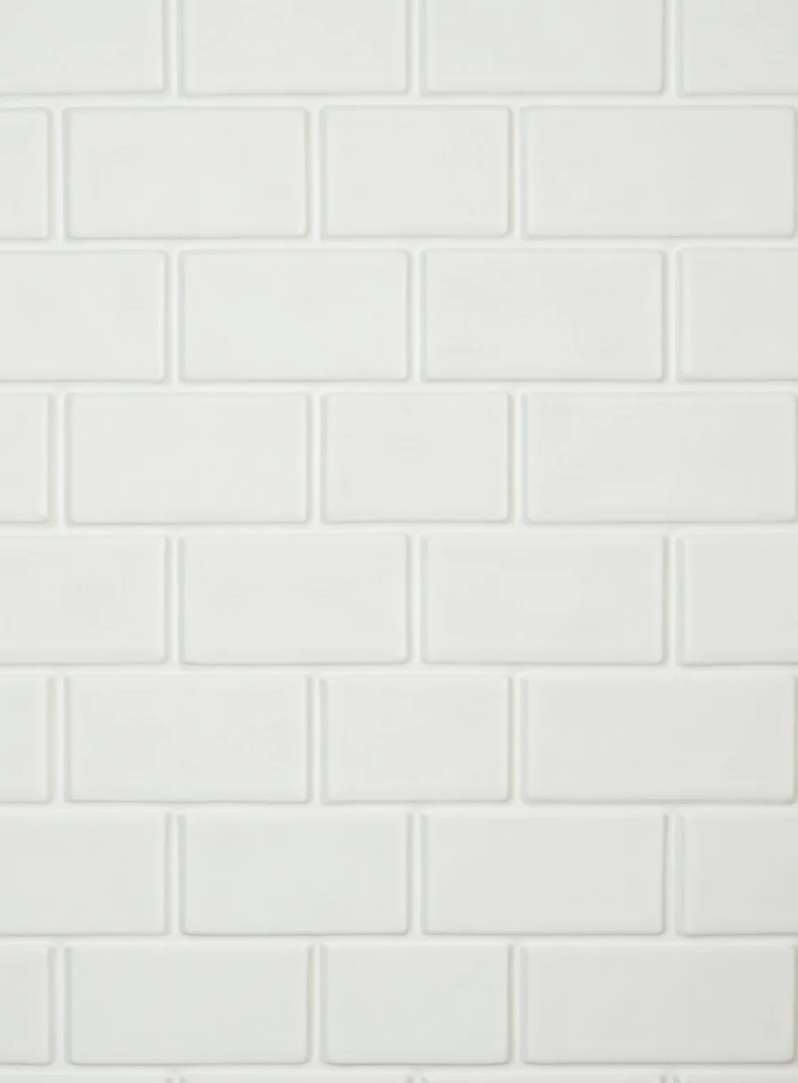 Clean white grout lines between bathroom tiles