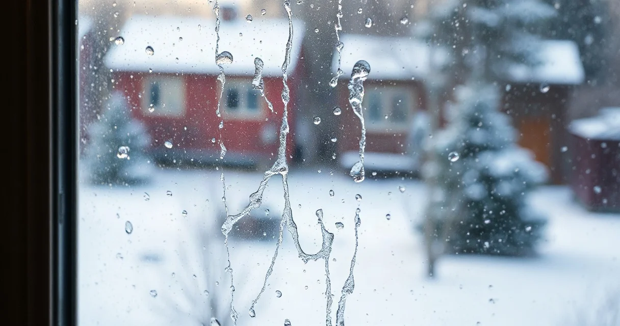 Condensation on a window, the moisture that lets mould grow
