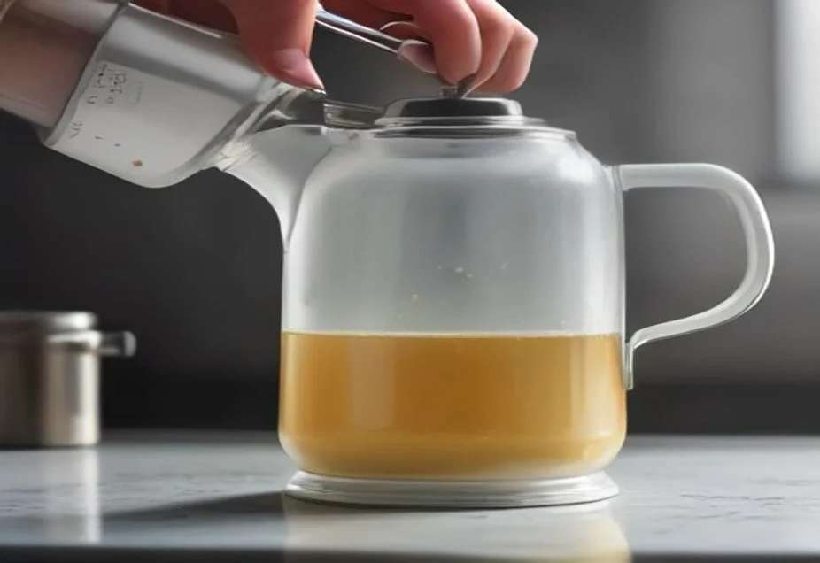 Using white vinegar to descale a limescaled kettle