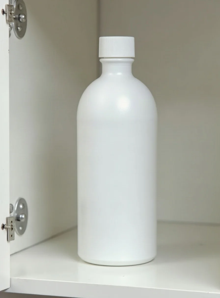 A bottle of household bleach