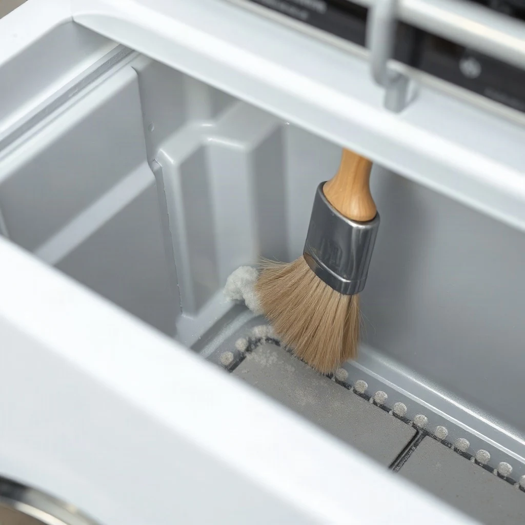 Cleaning dried fabric softener residue from a washing machine drawer compartment
