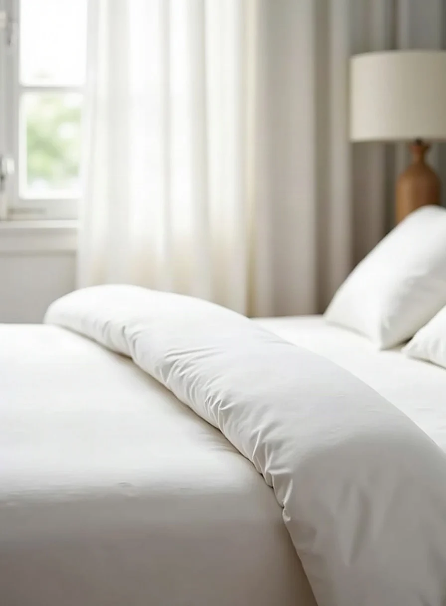 Freshly washed white bedding