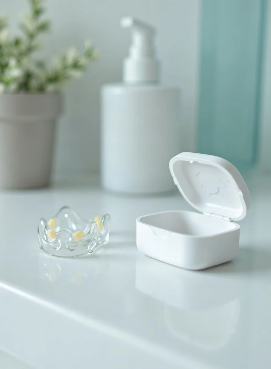A dental night guard and case