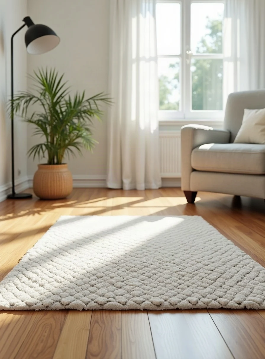 A clean rug on a floor