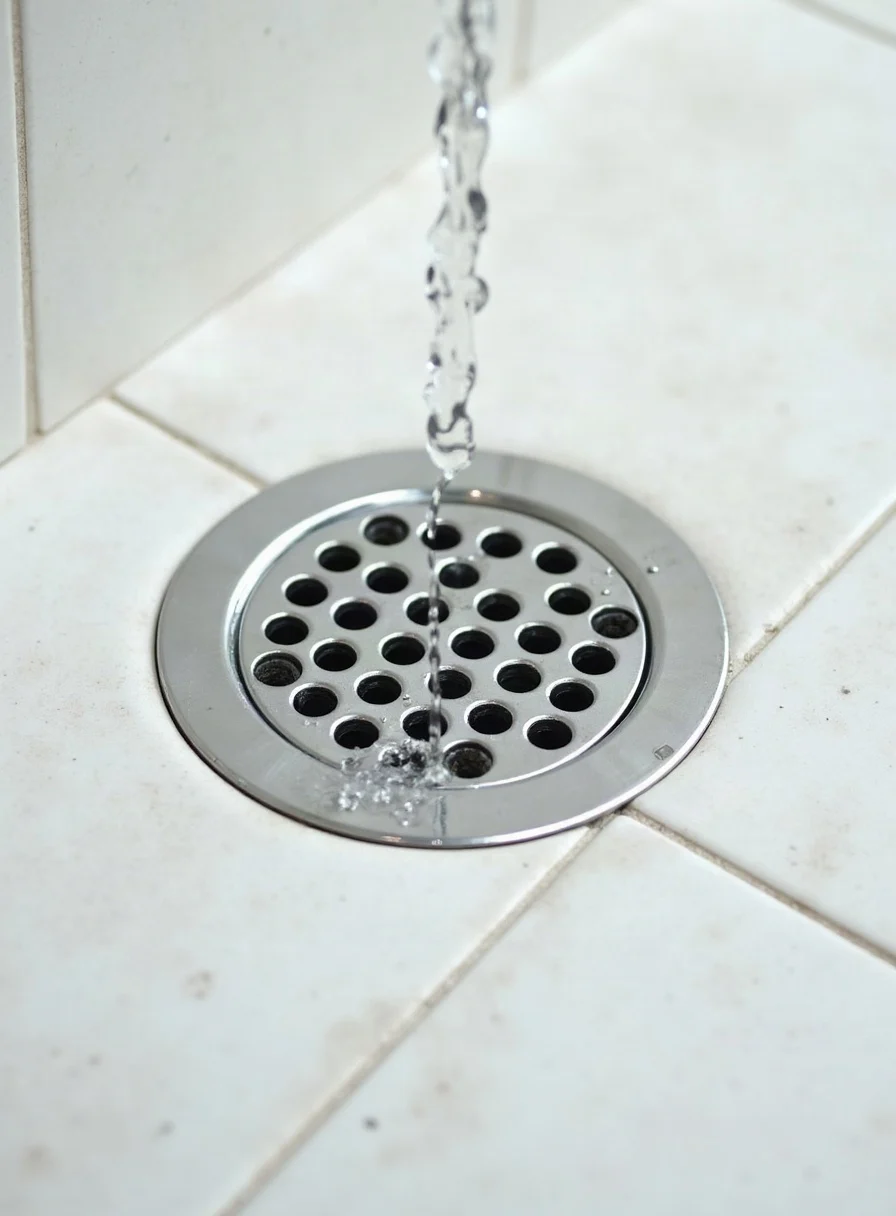 A clean shower drain grate