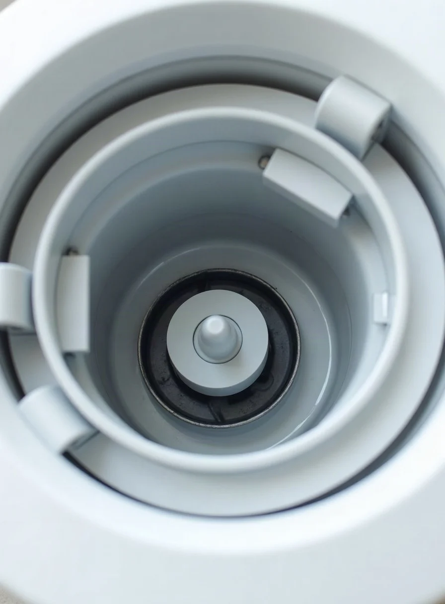 Open washing machine drain filter hatch