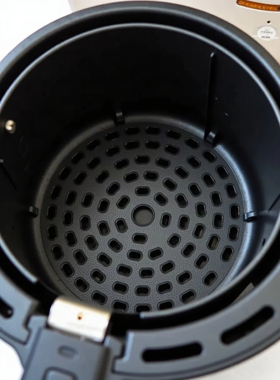 The inside of an air fryer