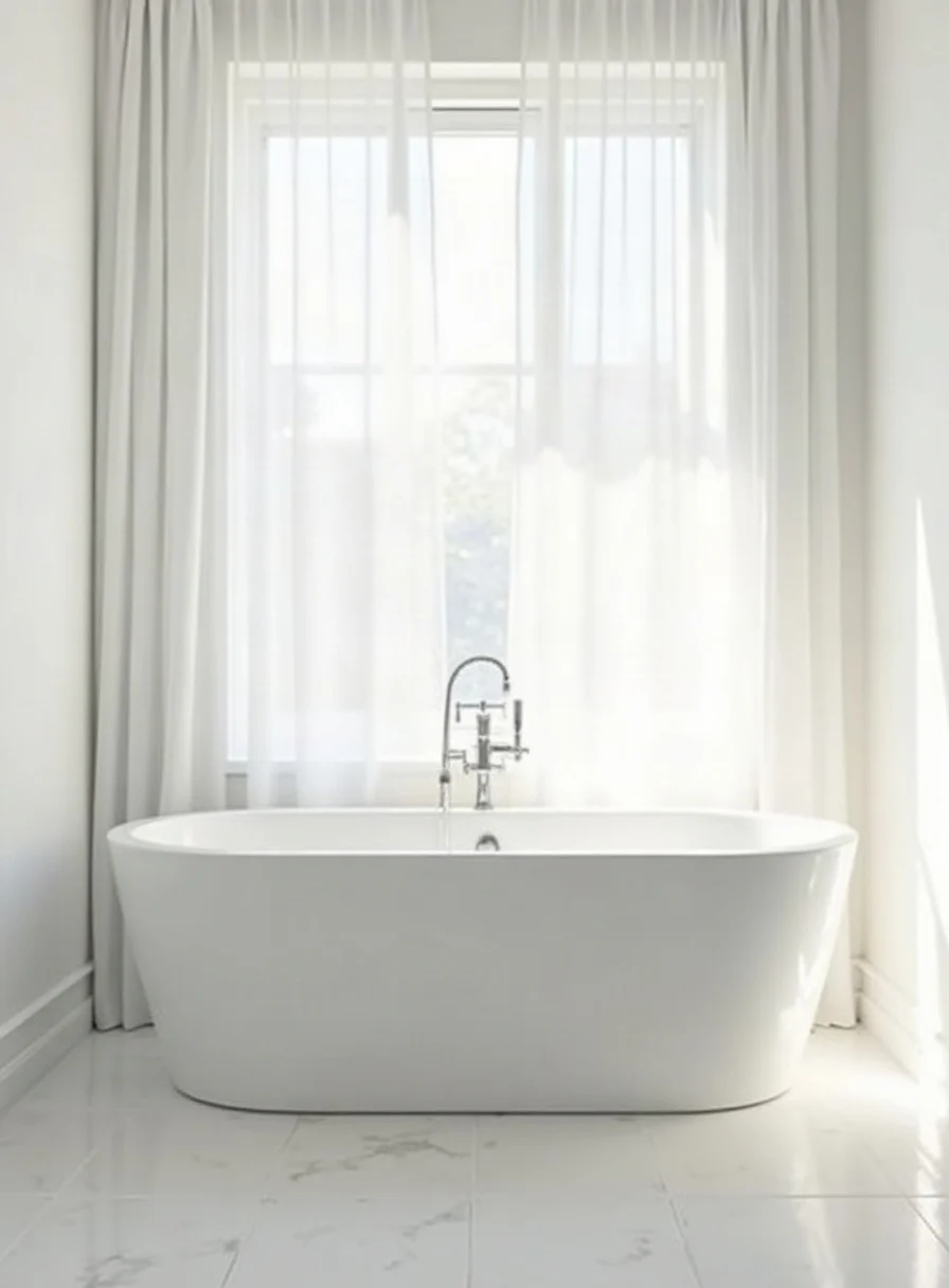 A clean white enamel bath