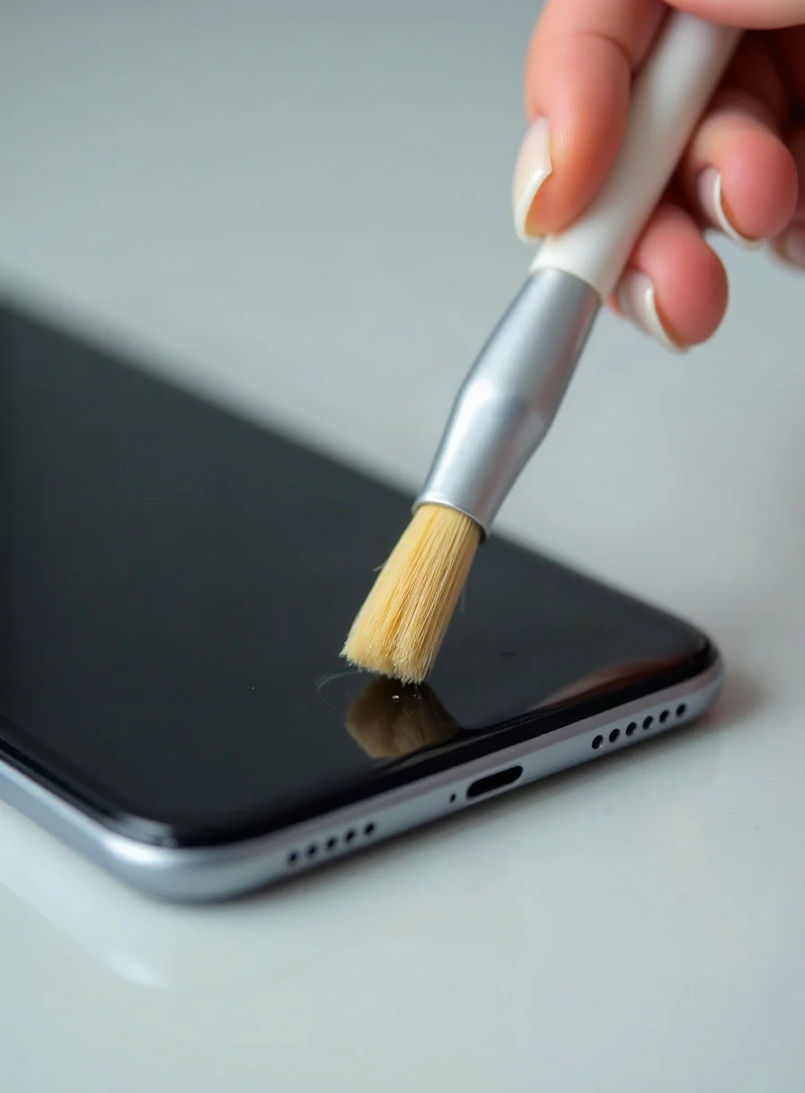 Cleaning a phone charging port
