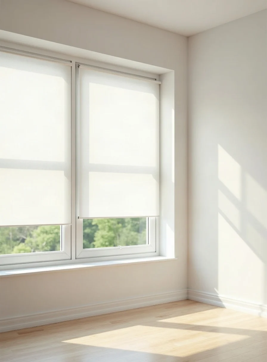 Clean window blinds in a bright room