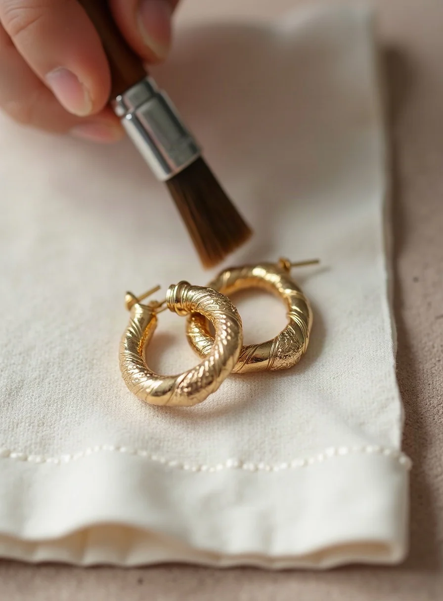 Cleaning a pair of earrings