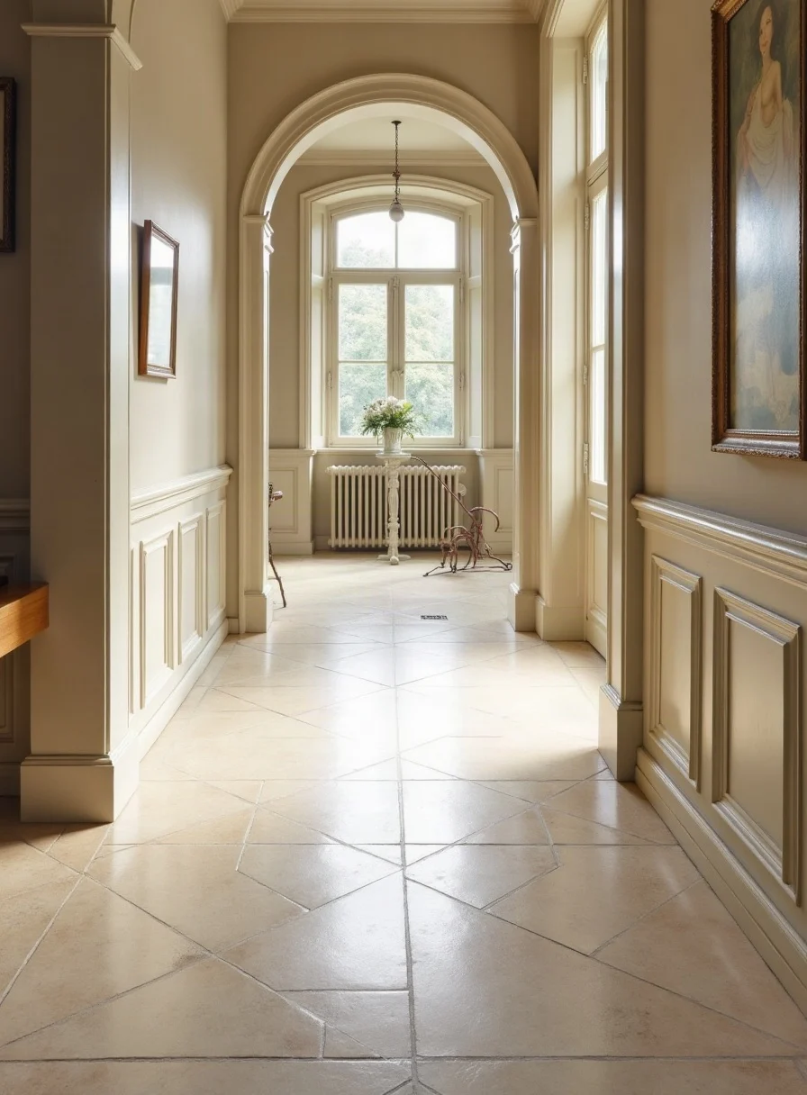 Mopping a natural limestone floor