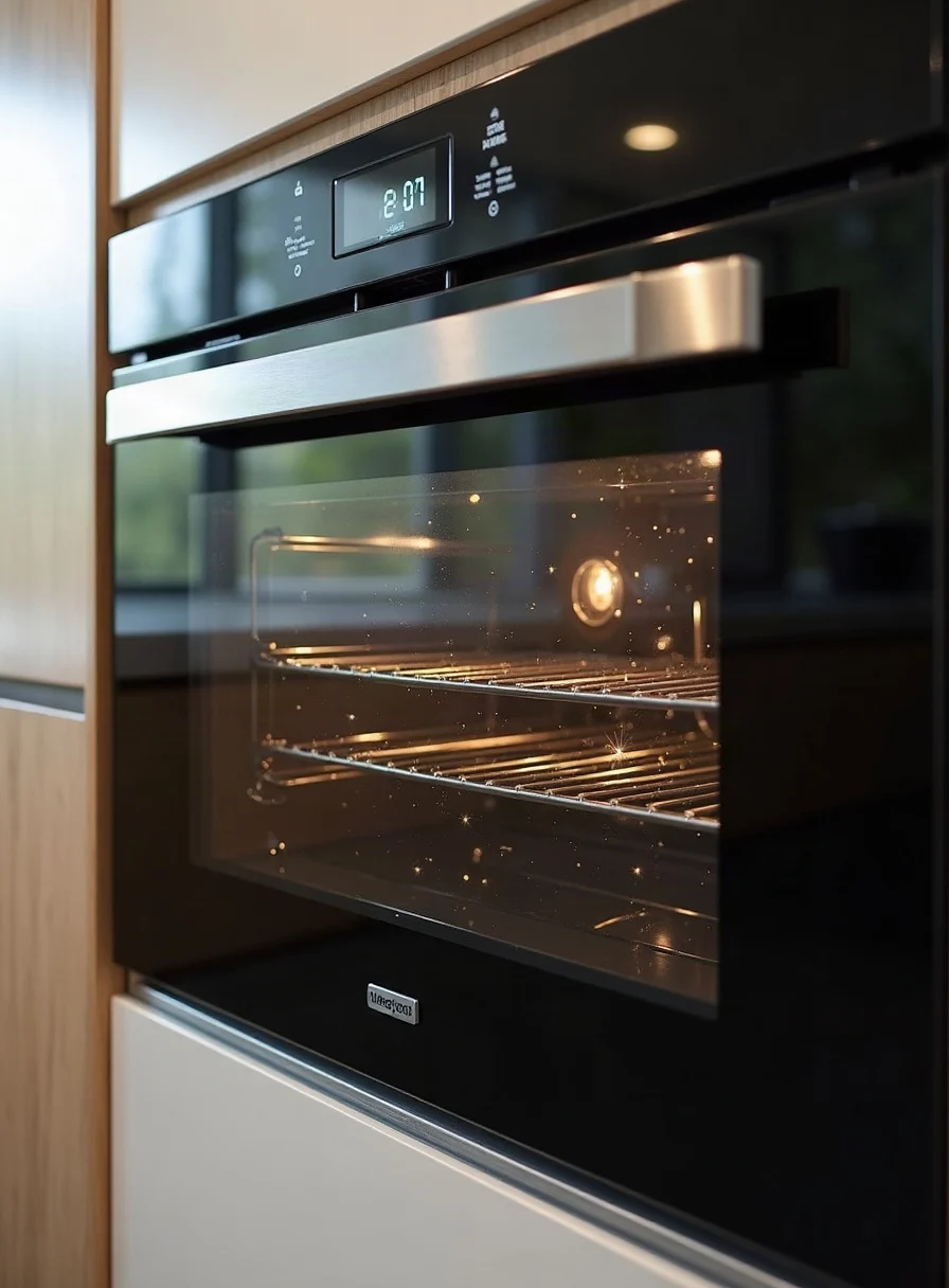 Clean oven door glass