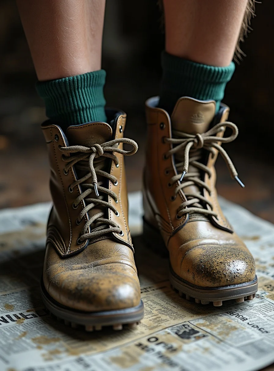 Cleaning muddy rugby boots