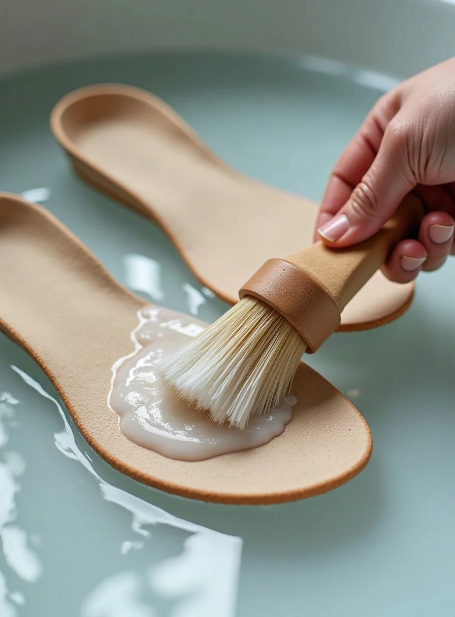 Cleaning shoe insoles