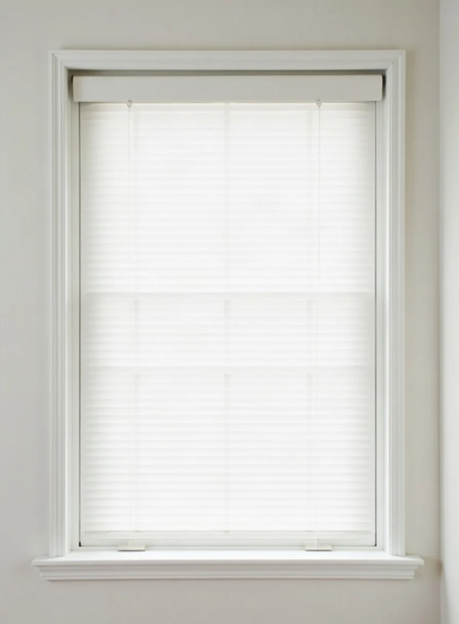 Clean white plantation shutters