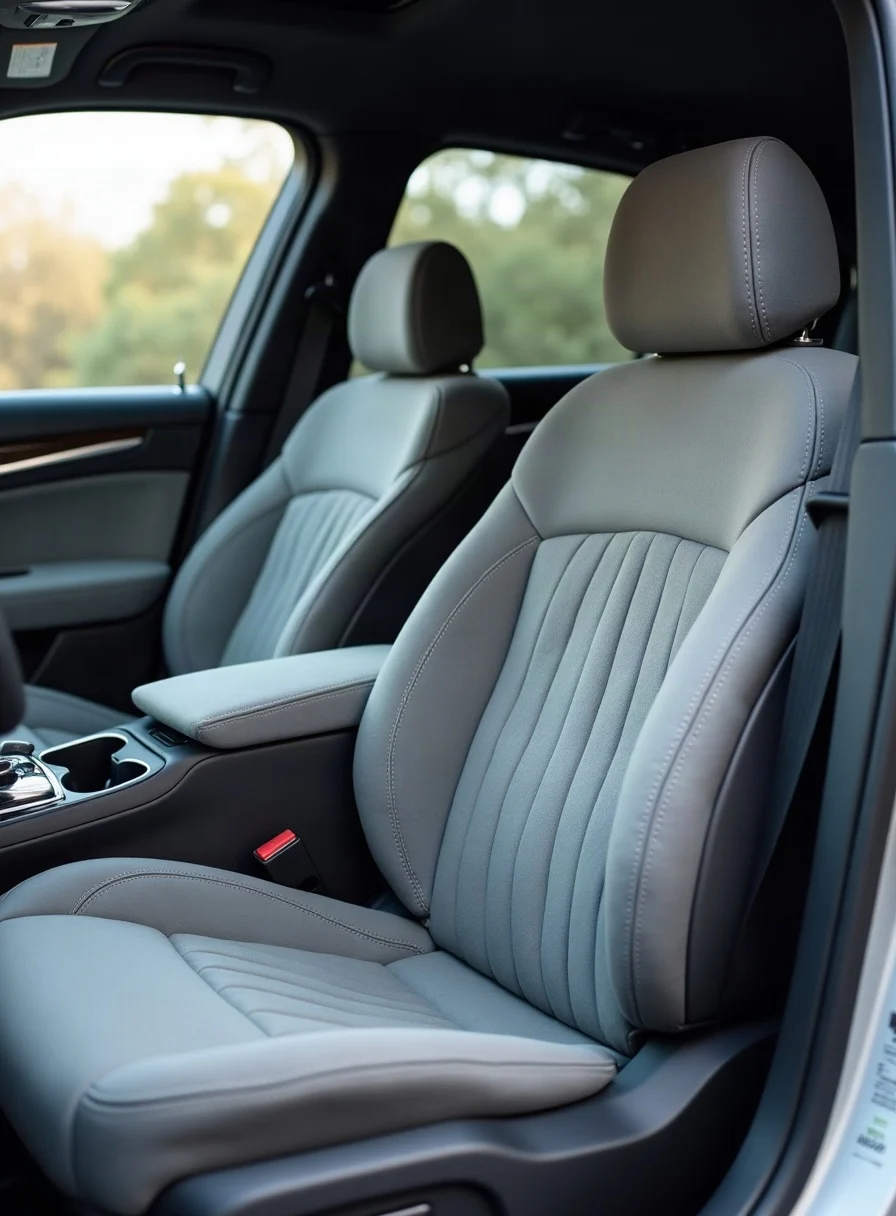 A clean suede car seat