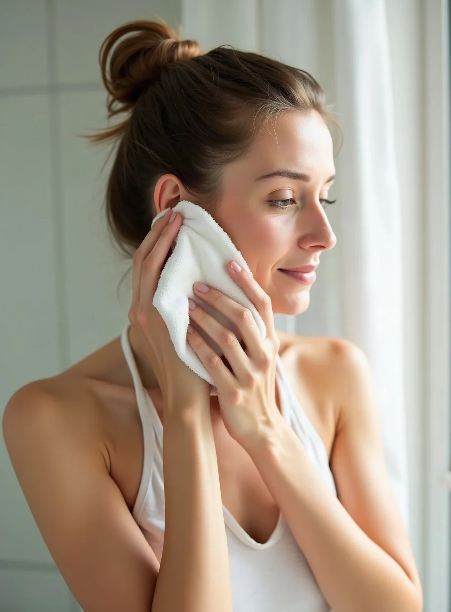 Gently cleaning the outer ear