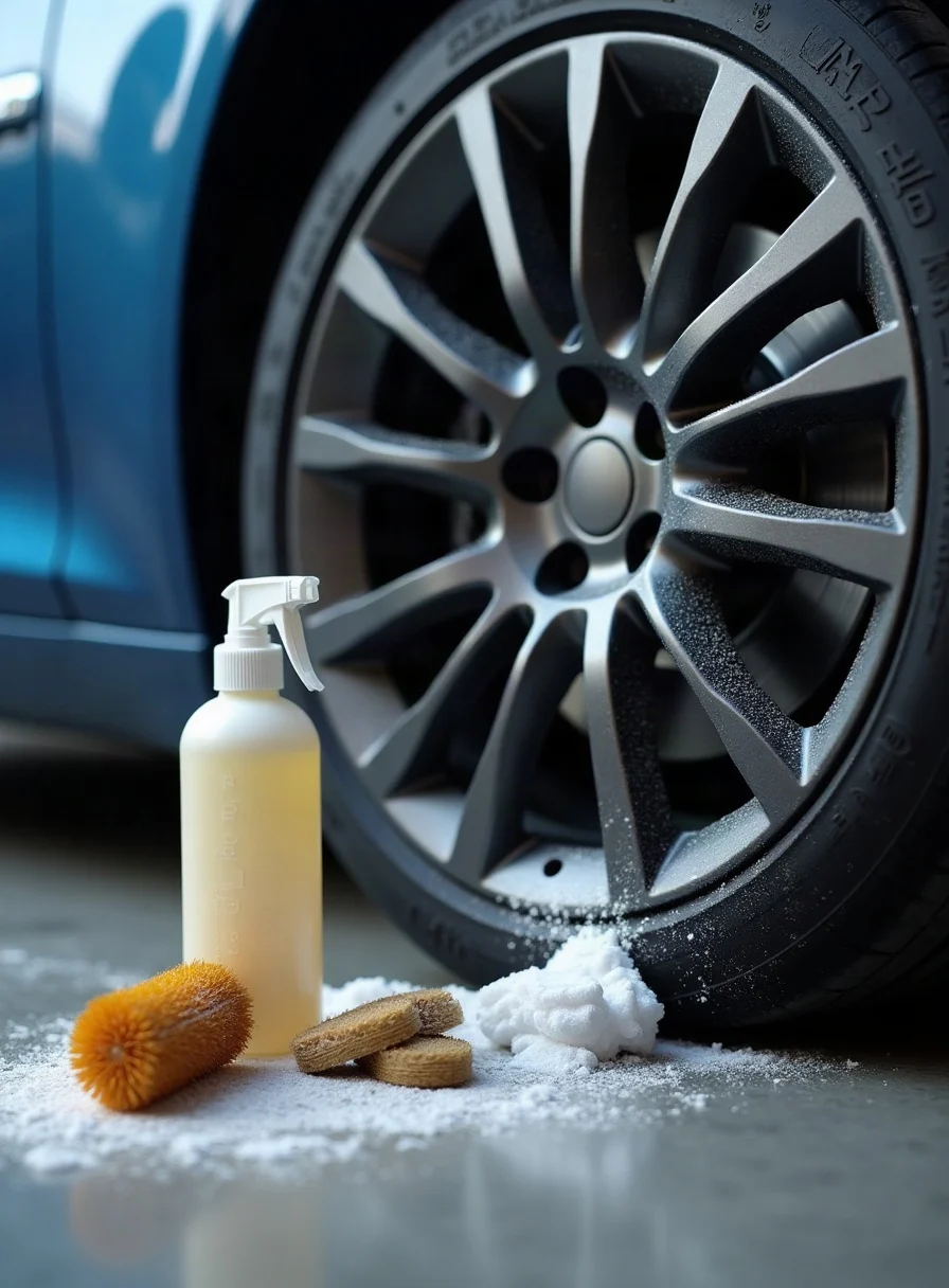 Homemade wheel cleaner and brushes